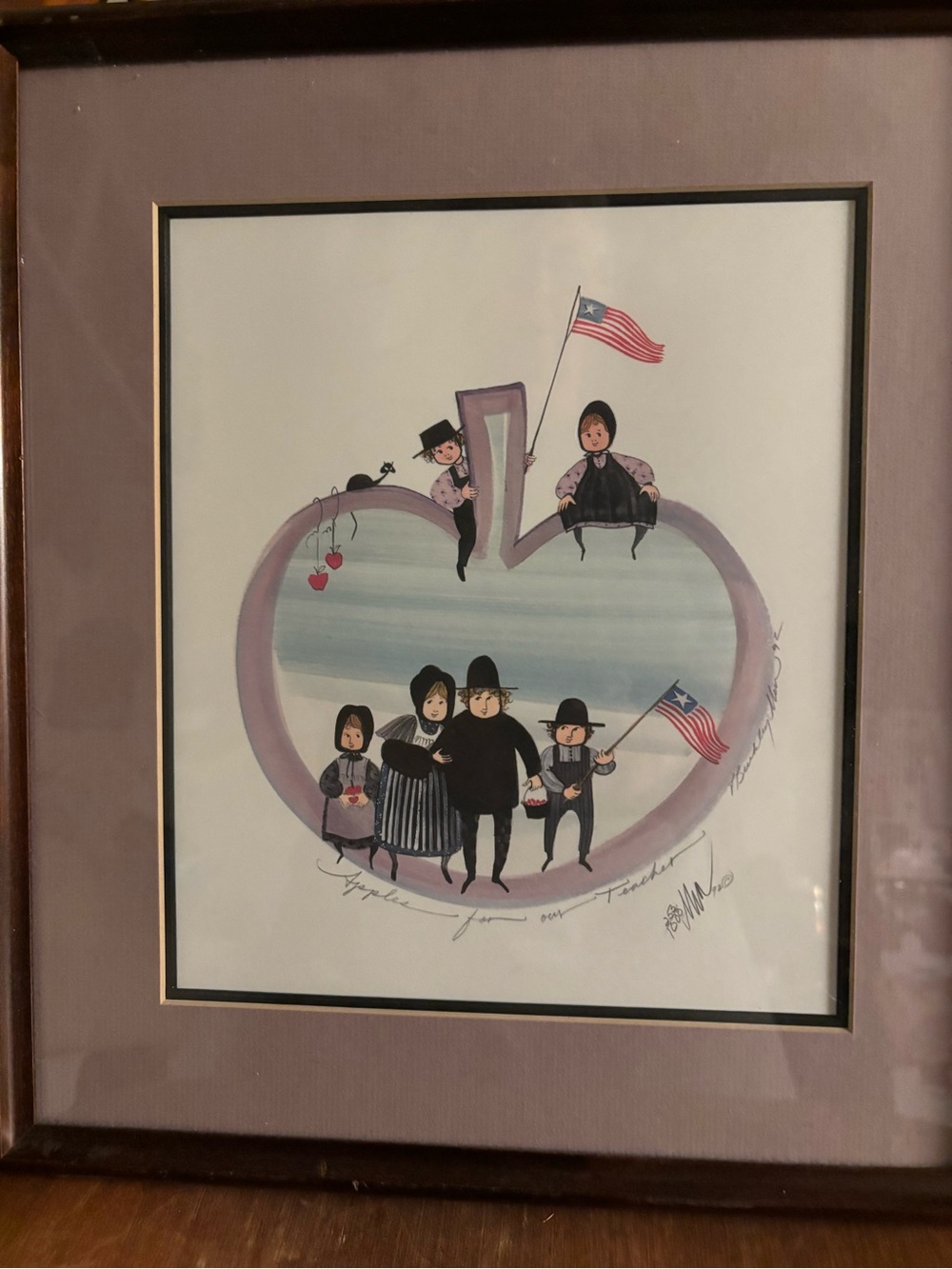 P Buckley Moss Signed,Numbered Print “Apples for our Teachers”